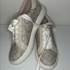 Kate Spade Beige and White Patterned Sneakers